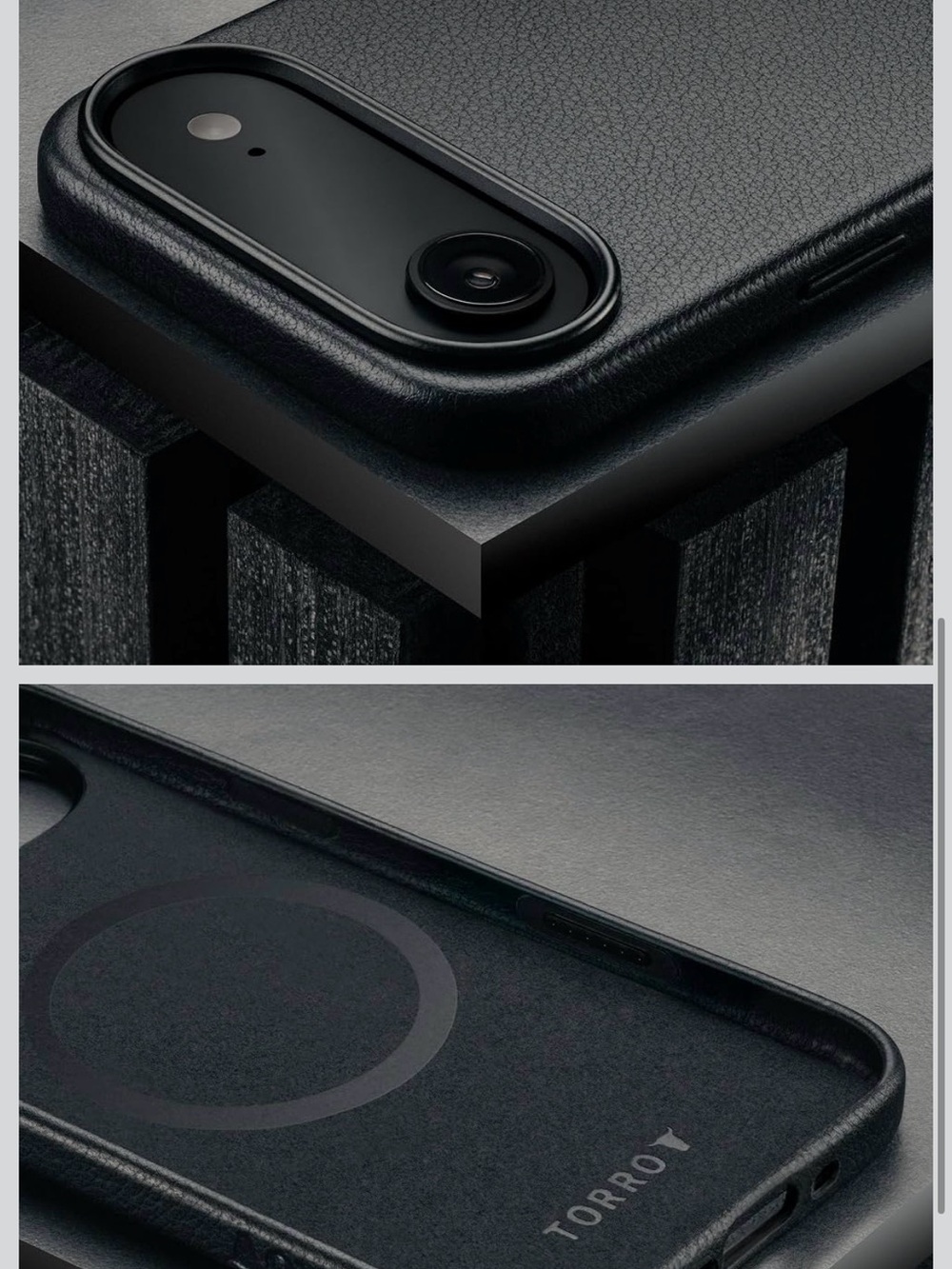 TORRO iPhone 17 Air Premium Leather MagSafe Case – Black